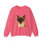 Siamese Cat Wearing Sunglasses - Adult Crewneck Sweatshirt