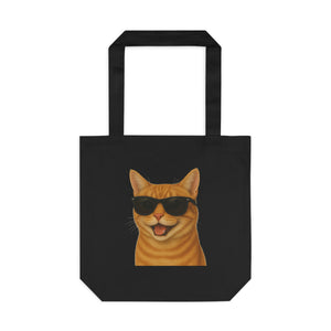 Orange Tabby Cat Wearing Sunglasses Cotton Tote Bag