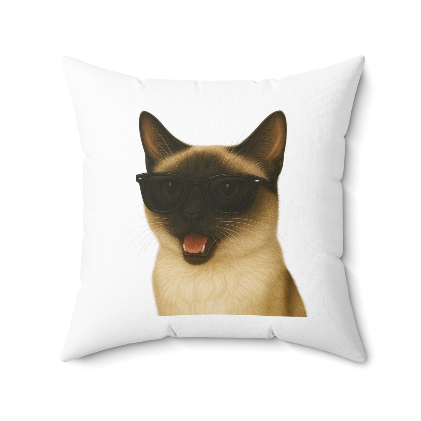 Siamese Cat Wearing Sunglasses - Throw Pillow