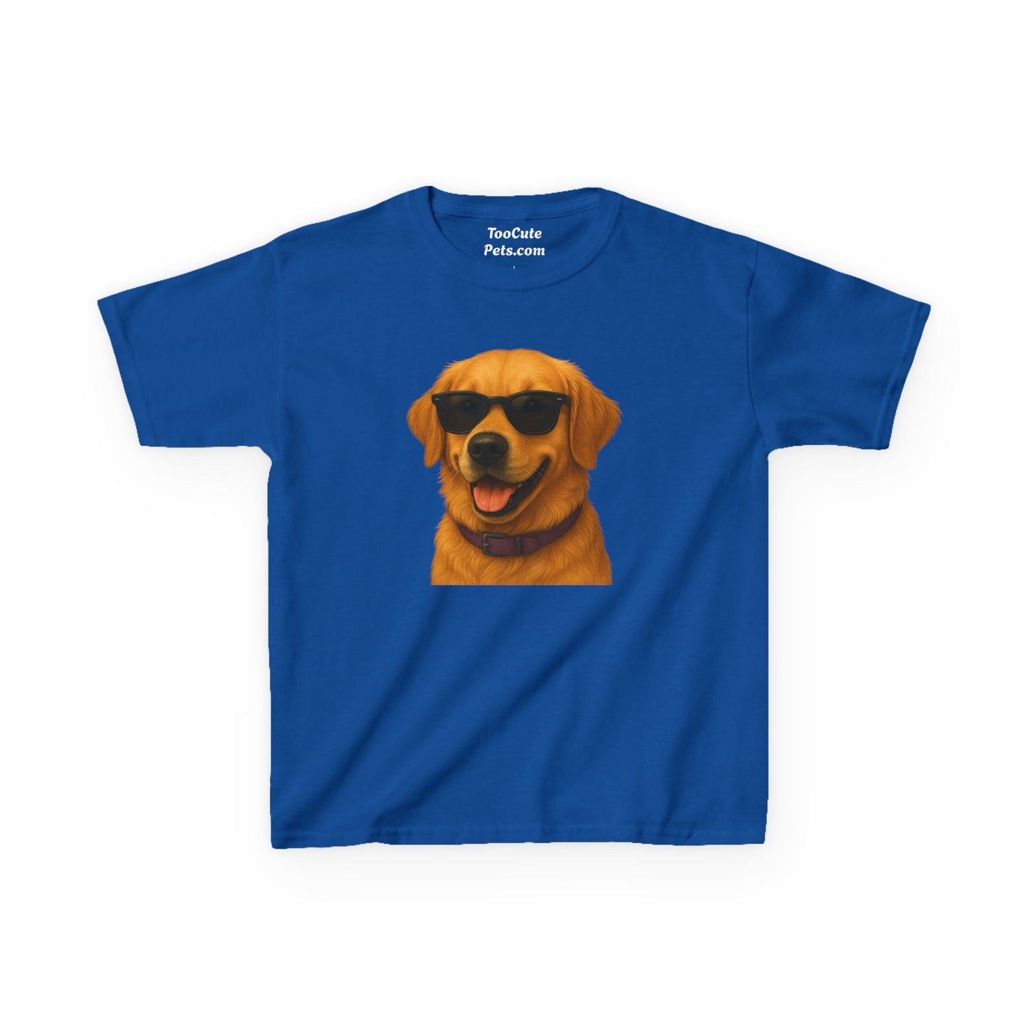 Golden Retriever Wearing Sunglasses - Kids Tee
