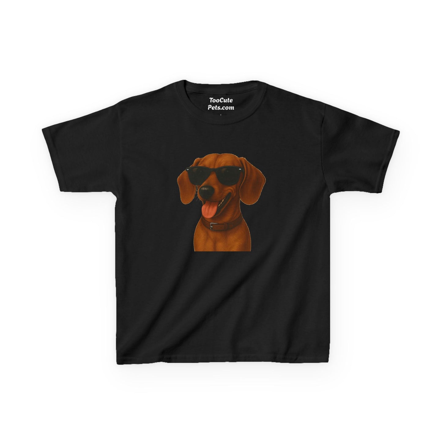 Kids Tee with Dachshund Wearing Sunglasses