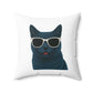 Russian Blue Cat Wearing Sunglasses - Throw Pillow