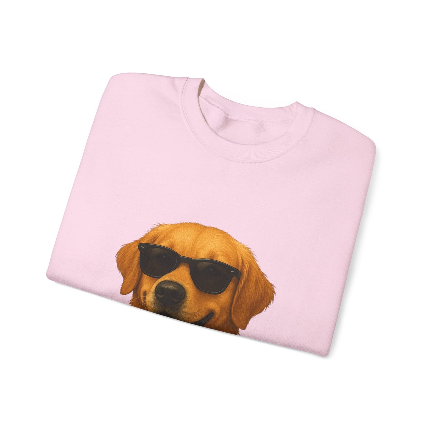Golden Retriever Wearing Sunglasses - Adult Crewneck Sweatshirt