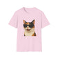 Calico Shorthair Cat Wearing Sunglasses - Adult T-Shirt