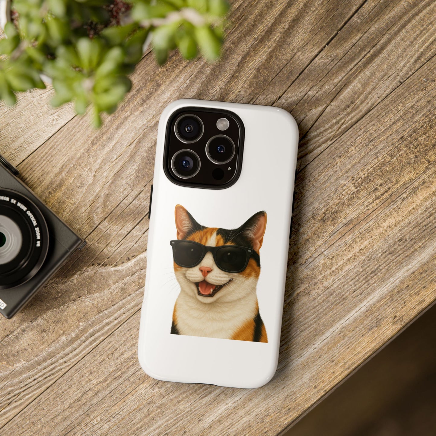 Calico Shorthair Cat Wearing Sunglasses - Tough Phone Case