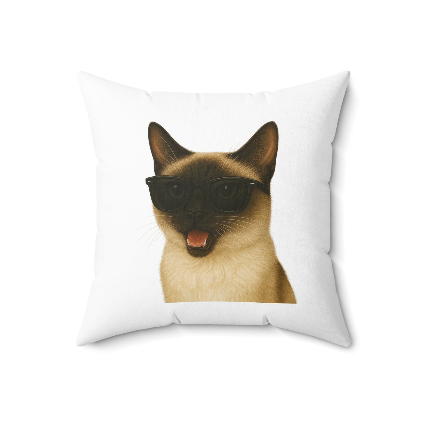 Siamese Cat Wearing Sunglasses - Throw Pillow