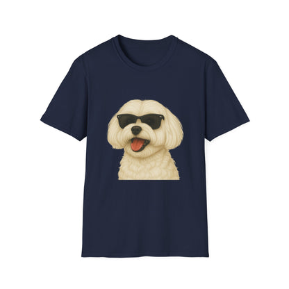 Maltese Wearing Sunglasses - Adult T-Shirt