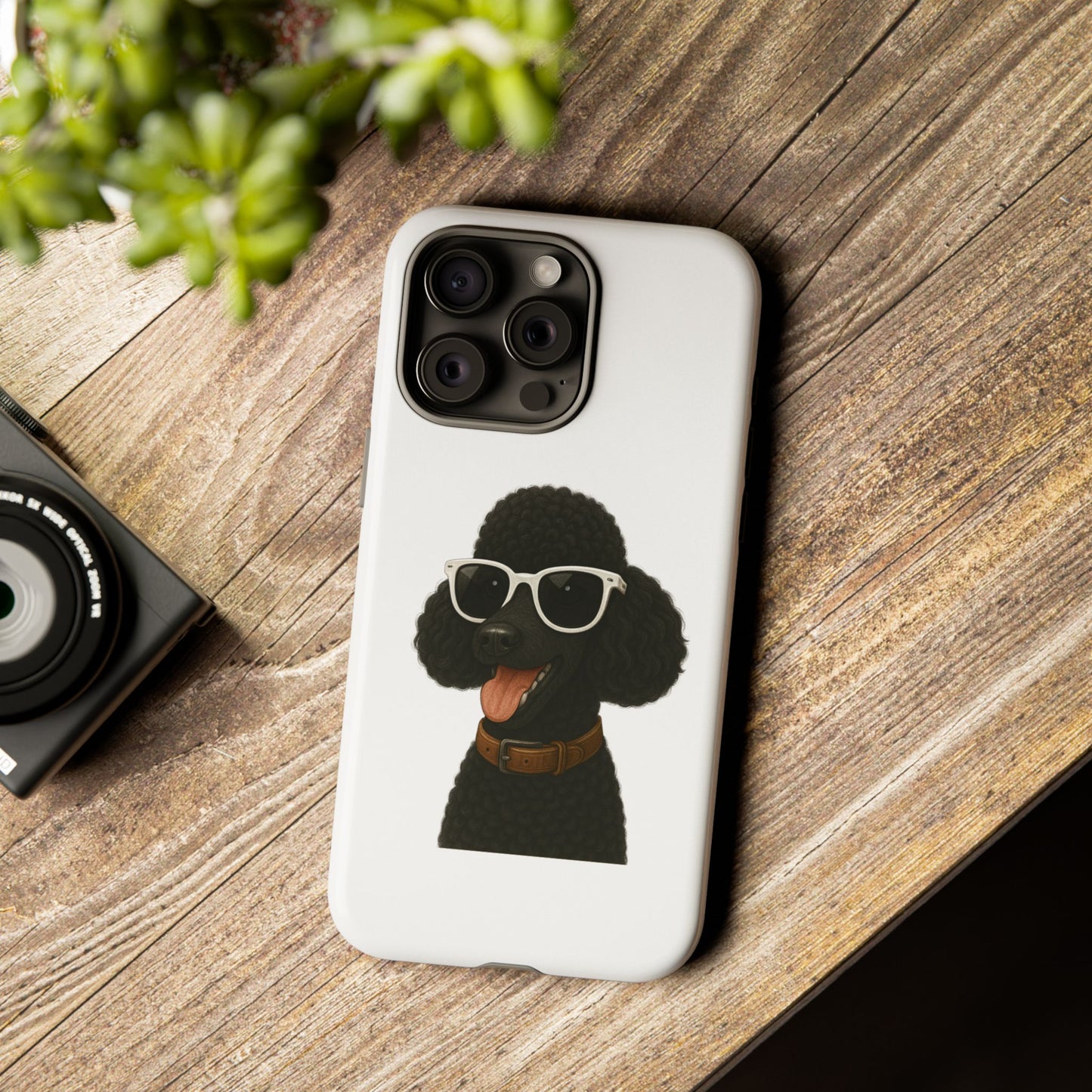 Black Poodle Wearing Sunglasses - Tough Phone Case