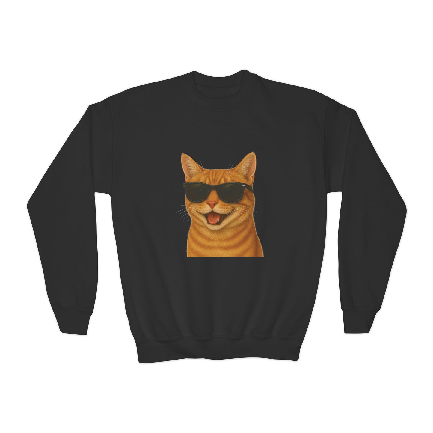 Domestic Shorthaired Orange Tabby Cat Wearing Sunglasses - Youth Sweatshirt