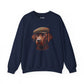 Brown Labrador Wearing Tweed Flat Cap- Adult Crewneck Sweatshirt - Too Cute Pets