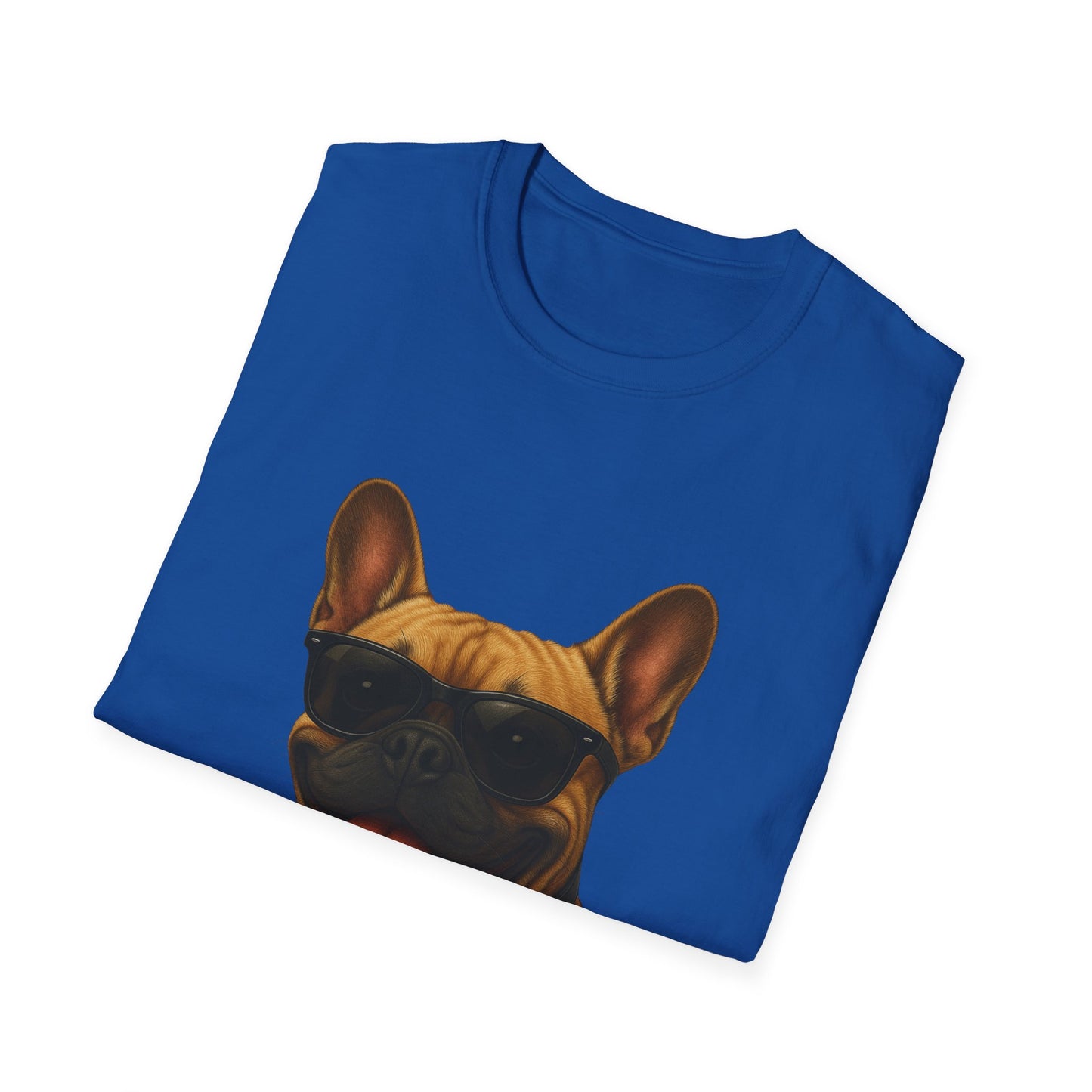 French Bulldog Wearing Sunglasses - Adult T-Shirt