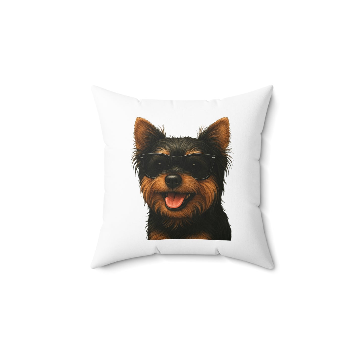 Yorkshire Terrier Wearing Sunglasses - Throw Pillow