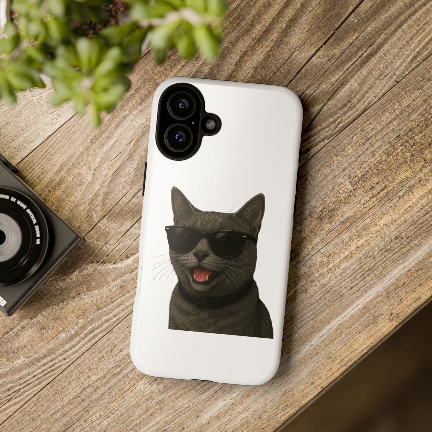 Gray Cat Wearing Sunglasses - Tough Phone Case