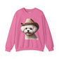Cute Maltese Wearing A Cowgirl Hat- Adult Crewneck Sweatshirt - Too Cute Pets