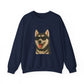 Siberian Husky Wearing Sunglasses - Adult Crewneck Sweatshirt