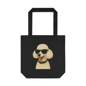 White Poodle Wearing Sunglasses Cotton Tote Bag