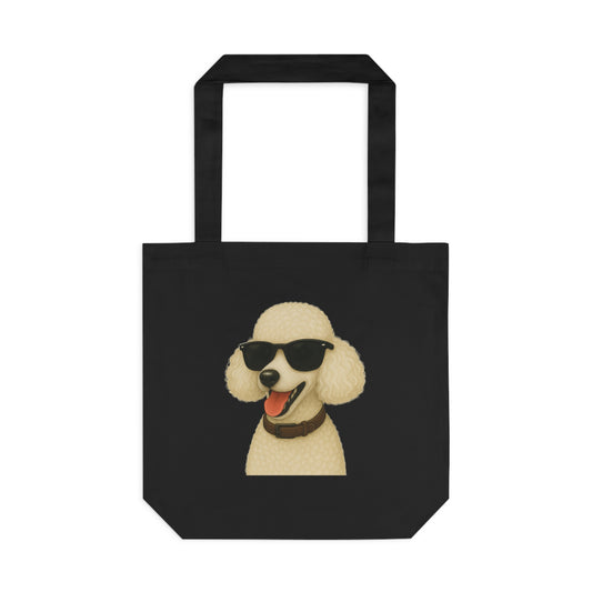 White Poodle Wearing Sunglasses Cotton Tote Bag
