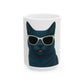 Russian Blue Cat Wearing Sunglasses Ceramic Mug