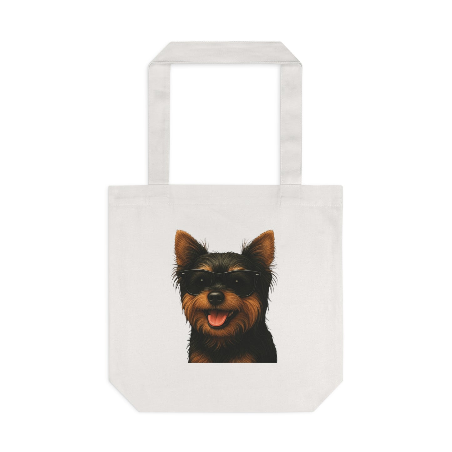Yorkshire Terrier Wearing Sunglasses Cotton Tote Bag