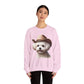 Cute Maltese Wearing A Cowgirl Hat- Adult Crewneck Sweatshirt - Too Cute Pets