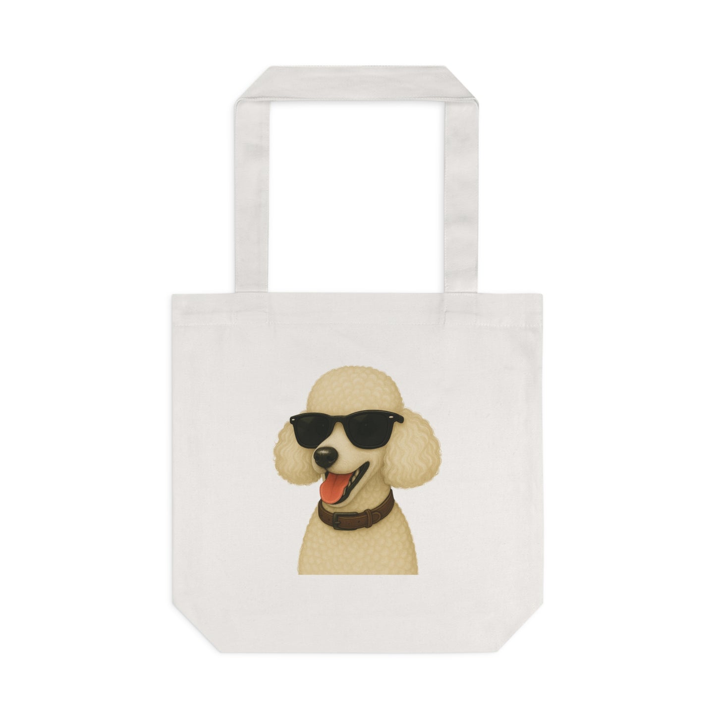 White Poodle Wearing Sunglasses Cotton Tote Bag