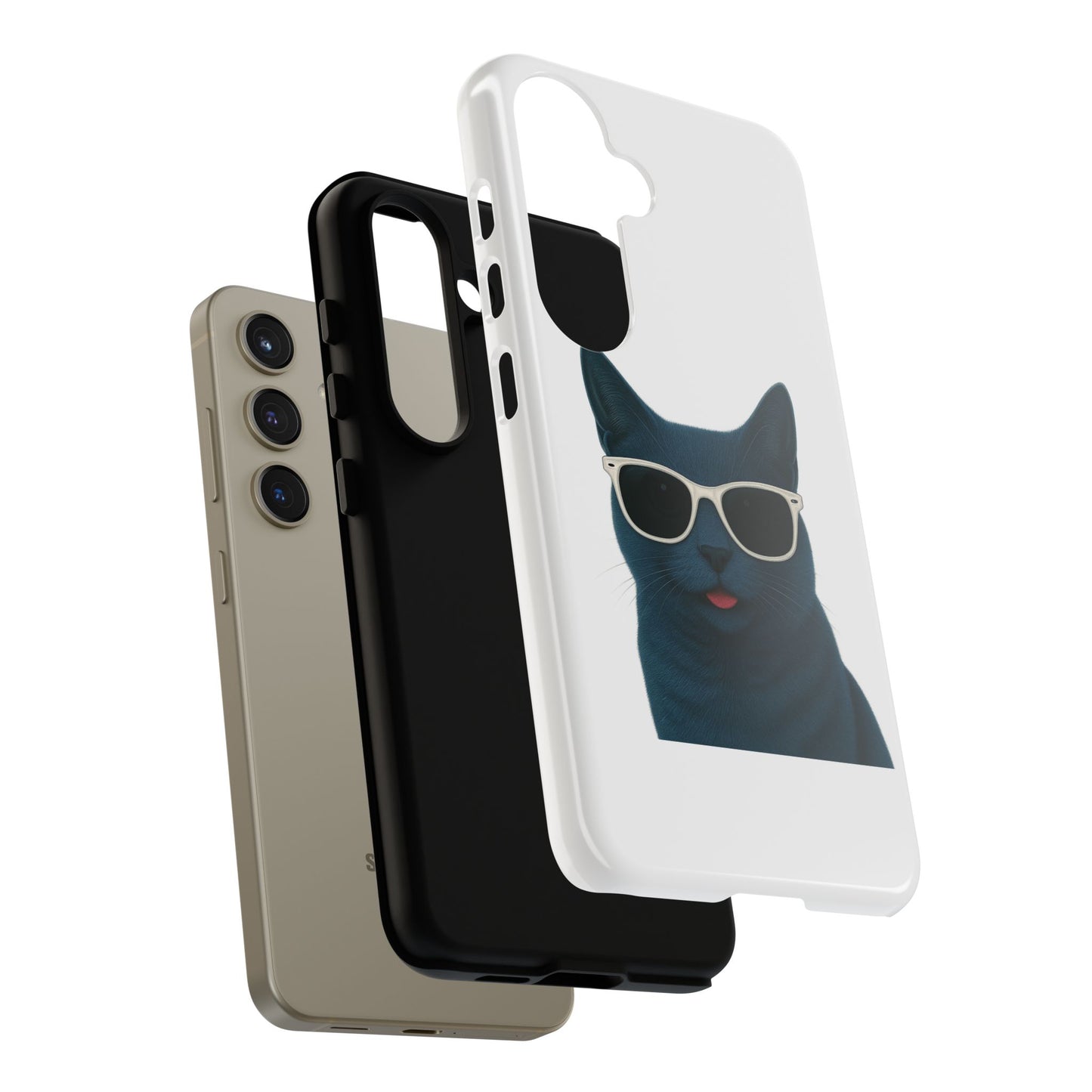 Russian Blue Cat Wearing Sunglasses - Tough Phone Case