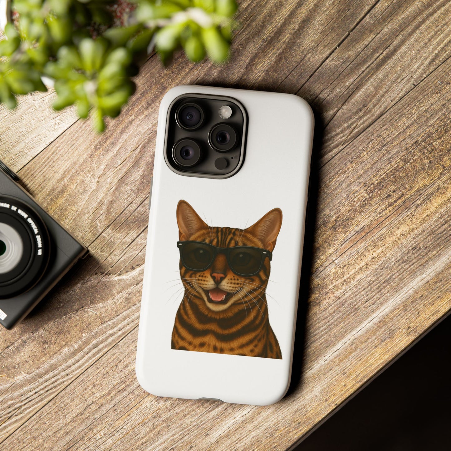 Bengal Cat Wearing Sunglasses - Tough Phone Case