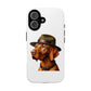 Vizsla Wearing a Campaign Hat - Tough Phone Case