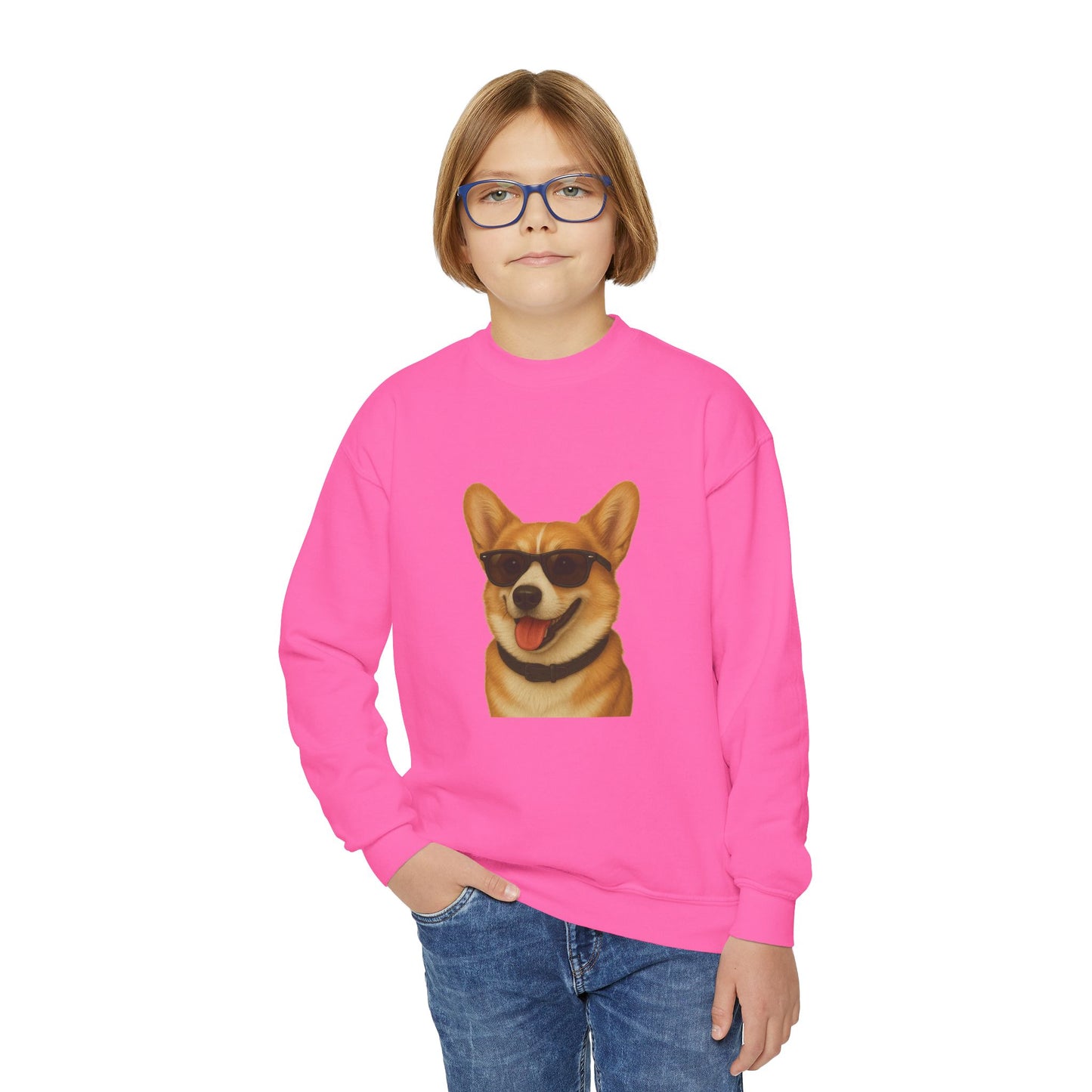Pembroke Welsh Corgi Wearing Sunglasses - Youth Sweatshirt