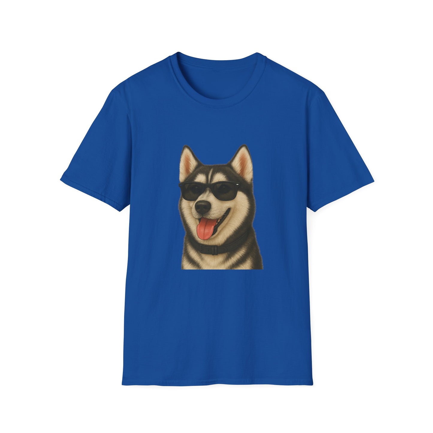 Siberian Husky Wearing Sunglasses - Adult T-Shirt