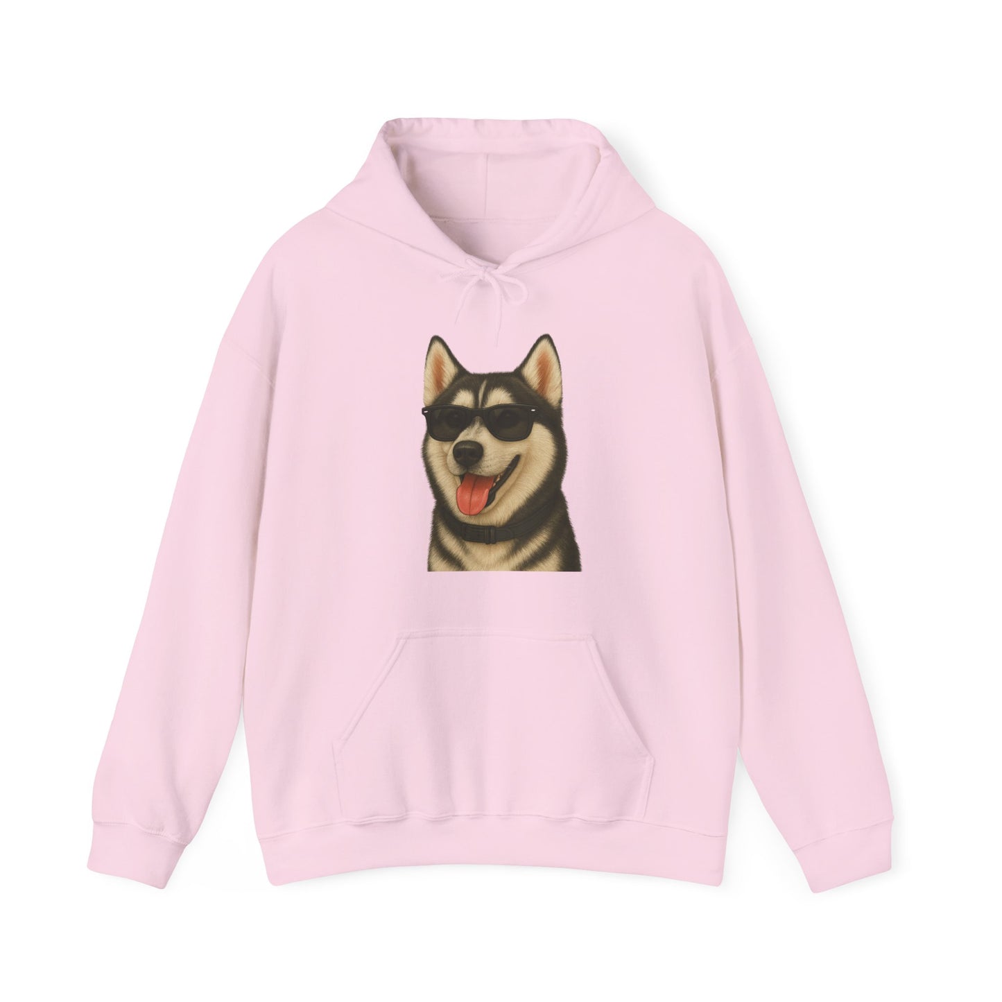 Siberian Husky Wearing Sunglasses - Adult Hoodie
