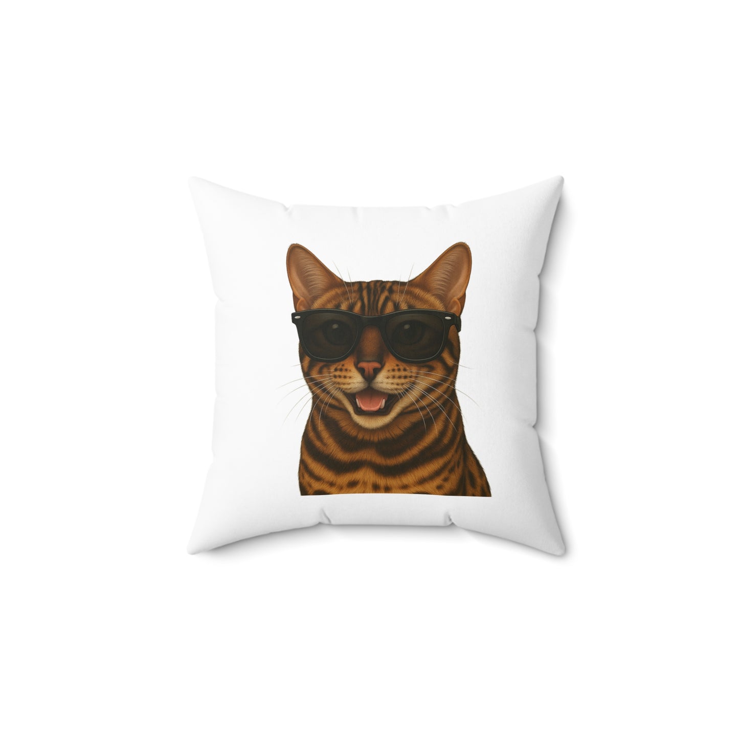 Bengal Cat Wearing Sunglasses - Throw Pillow