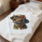 Bengal Cat Wearing a Safari Hat - Sherpa Blanket