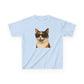 Calico Shorthair Cat Wearing Sunglasses Kids Tee