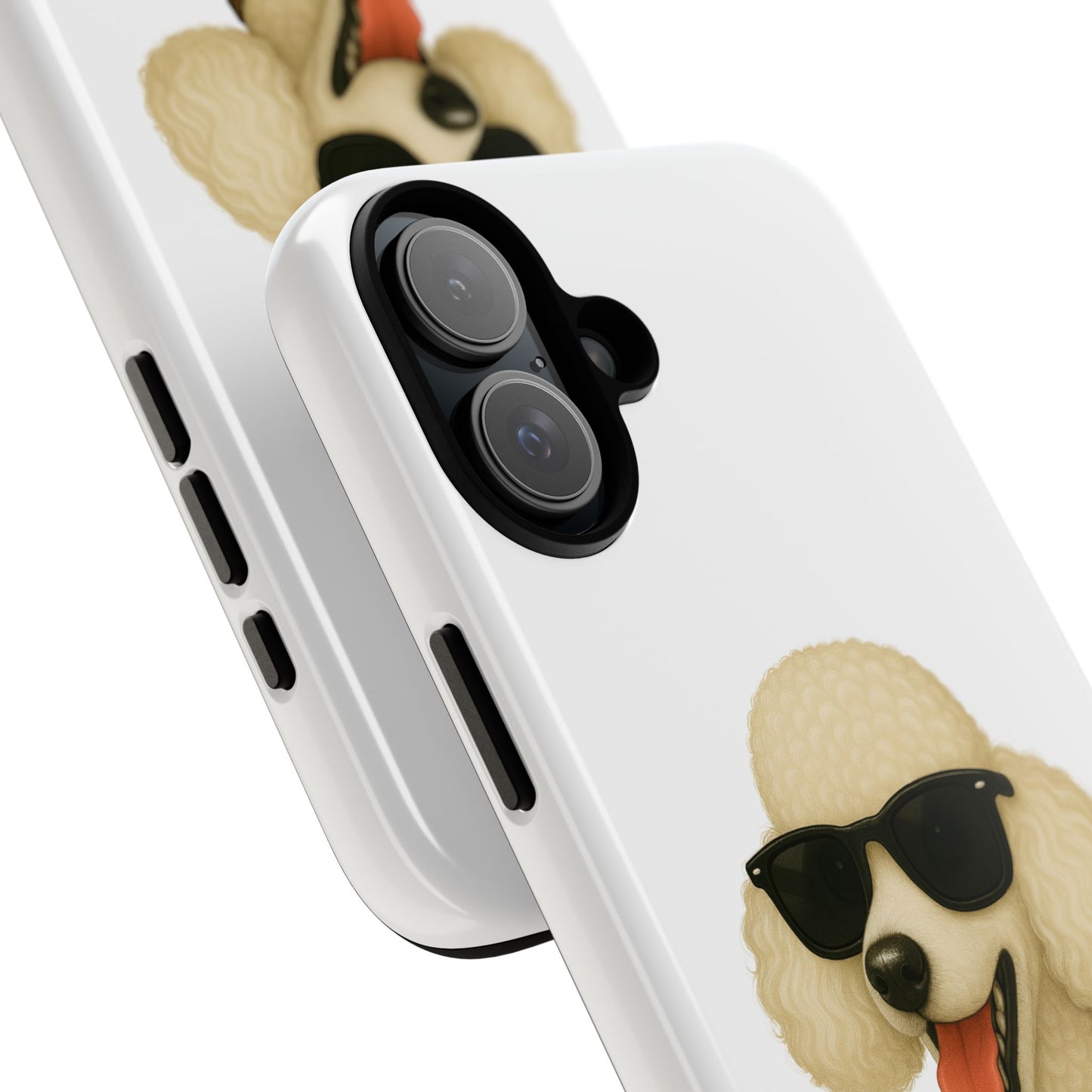 White Poodle Wearing Sunglasses - Tough Phone Case
