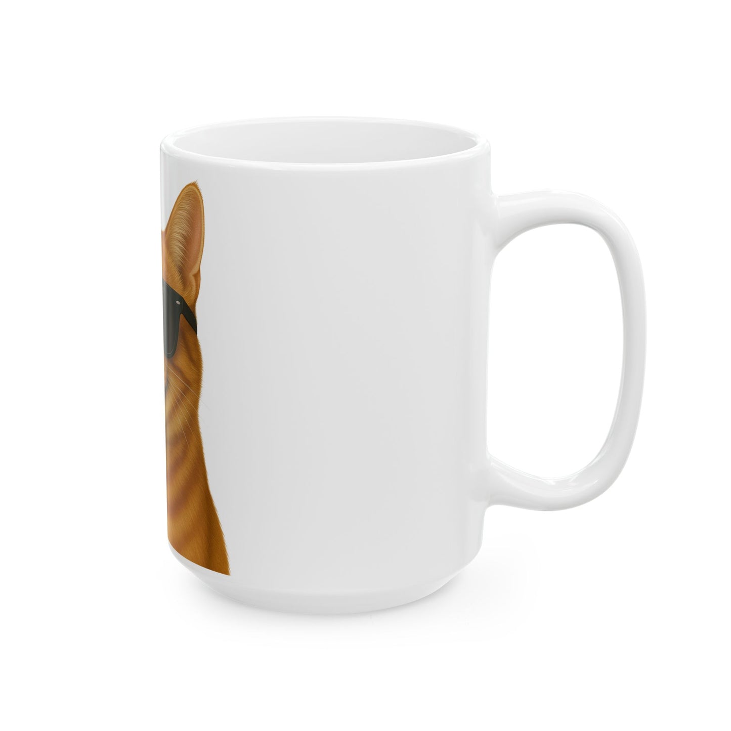 Orange Tabby Cat Wearing Sunglasses Ceramic Mug