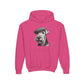 Airedale Terrier Wearing Tweed Flat Cap (Black and White)-  Youth Hoodie - Too Cute Pets