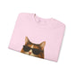 Calico Cat Wearing Sunglasses - Adult Crewneck Sweatshirt