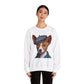 Cute Basenji Pup Wearing Tweed Flat Cap- Adult Crewneck Sweatshirt - Too Cute Pets