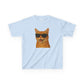 Domestic Shorthaired Orange Tabby Cat Wearing Sunglasses Kids Tee