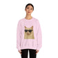 Cream Longhair Cat Wearing Sunglasses - Adult Crewneck Sweatshirt