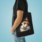 Calico Cat Wearing a Beret - Cotton Tote Bag
