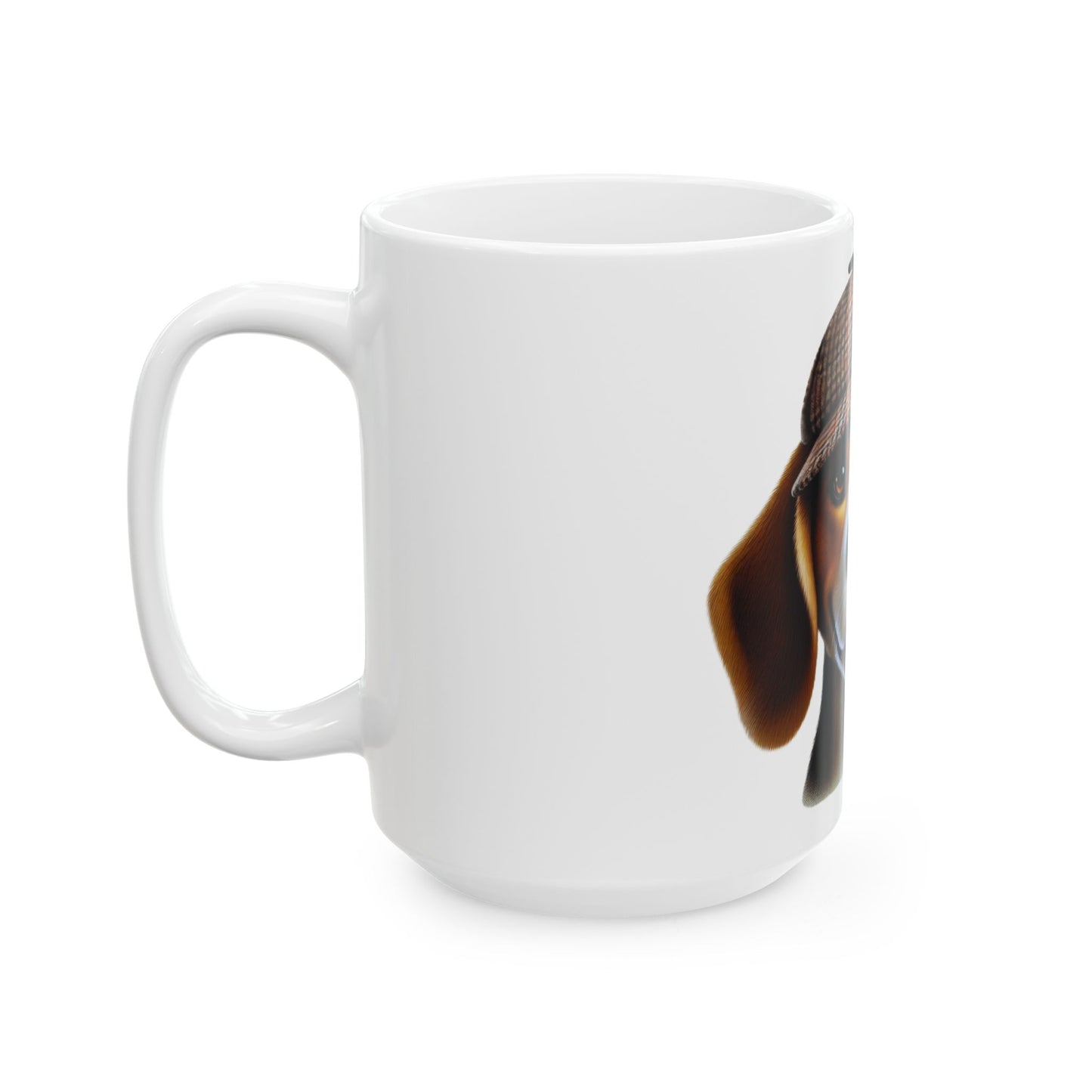Beagle Wearing a Deerstalker Hat - Ceramic Mug