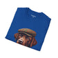 Brown Labrador Wearing Tweed Flat Cap - Adult T-Shirt - Too Cute Pets