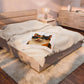 Calico Shorthair Cat Wearing Sunglasses - Sherpa Blanket