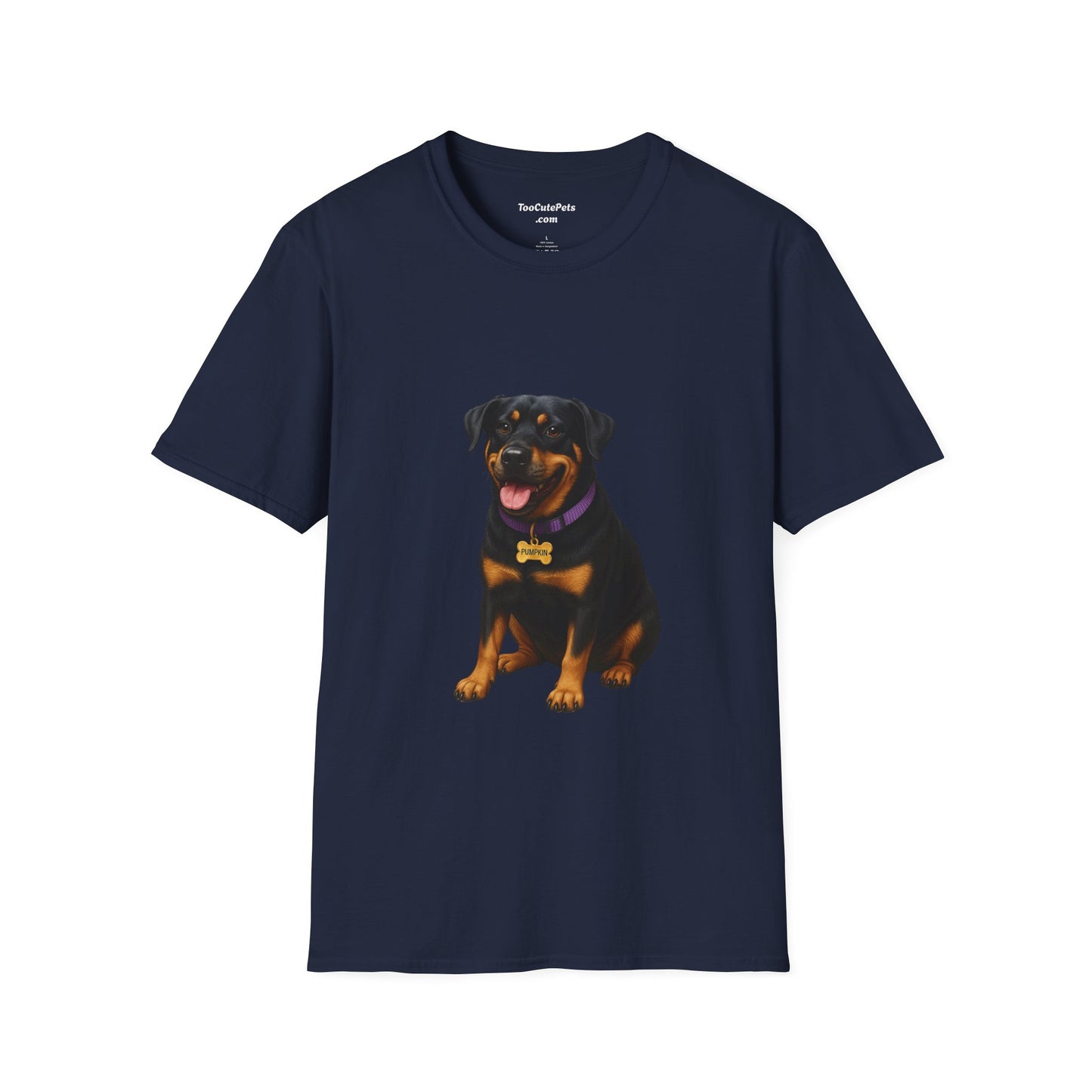 Dog Lover Unisex T-Shirt featuring Lab and Rottweiler Mix 'Pumpkin' by Too Cute Pets