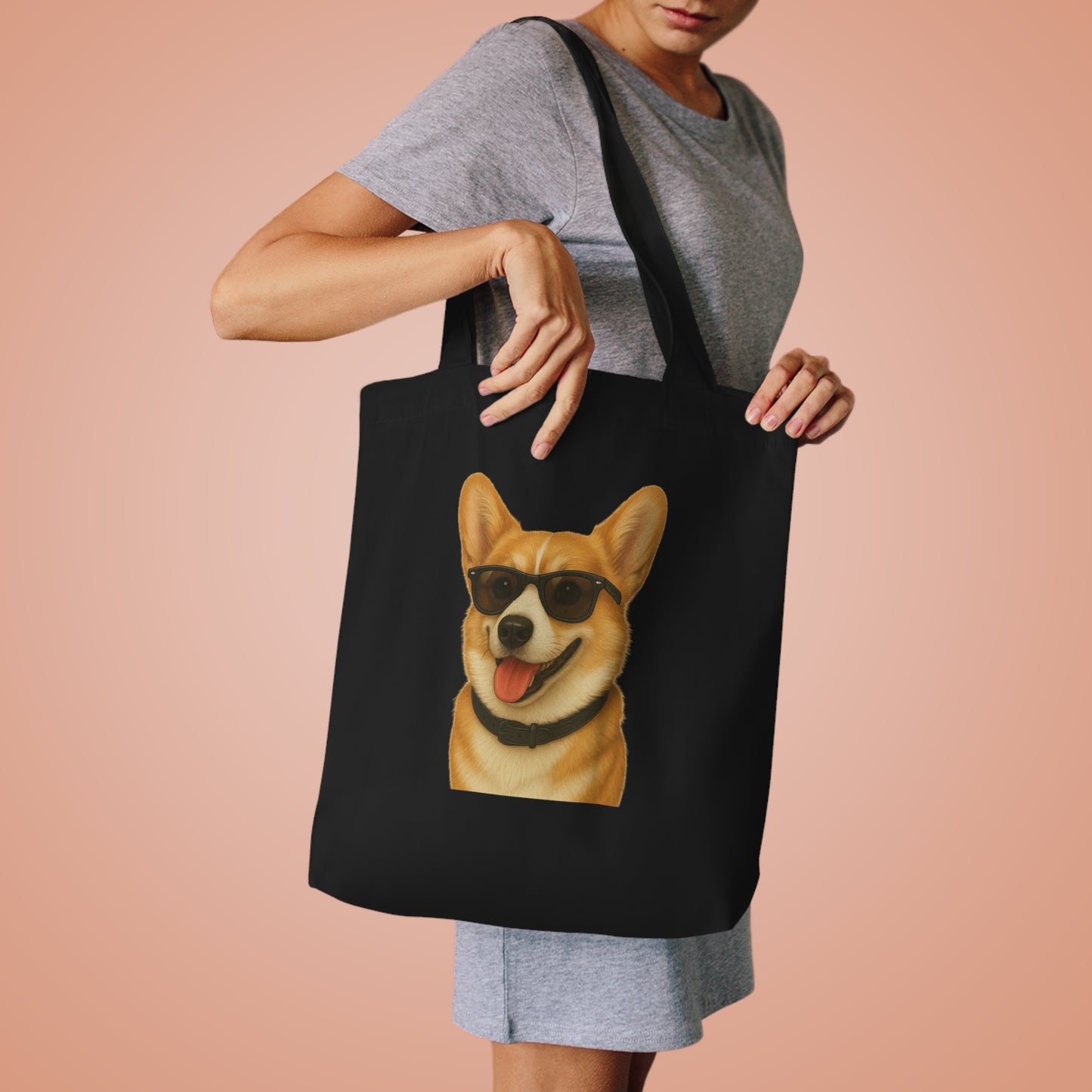 Corgi Wearing Sunglasses Cotton Tote Bag