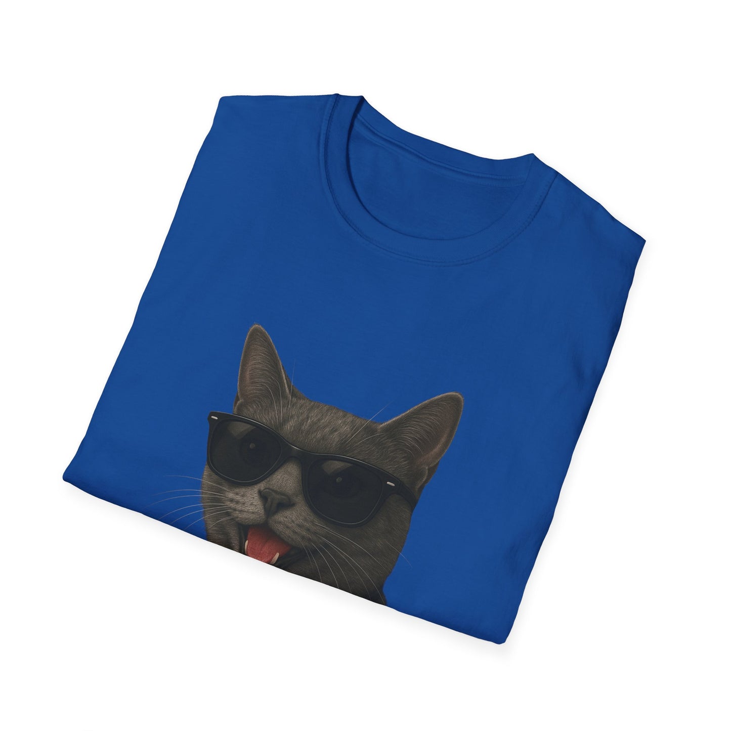 Gray Cat Wearing Sunglasses - Adult T-Shirt