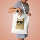 Cream Longhair Cat Wearing Sunglasses Cotton Tote Bag