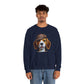 Smiling Beagle Wearing Deerstalker Hat - Adult Crewneck Sweatshirt - Too Cute Pets